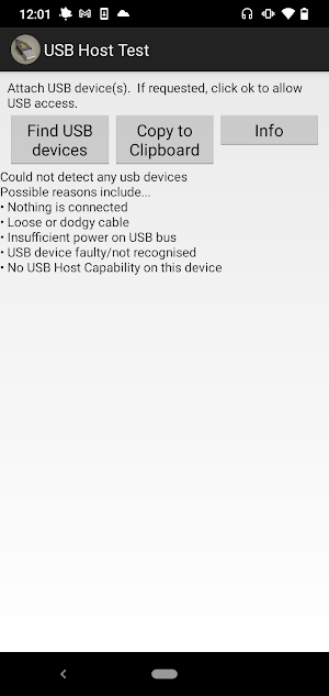 USB Host Test Screenshot 0