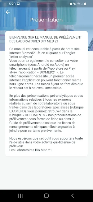 LBM BIOMED 21 - Catalogue des examens Screenshot 2