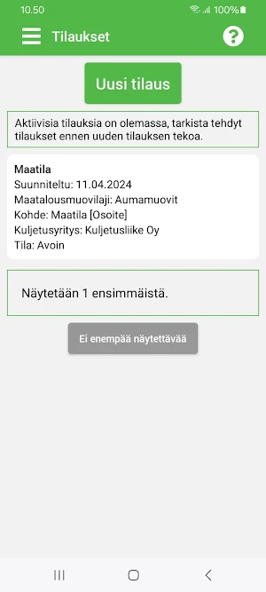 SuMaKi noutotilaus Screenshot 2
