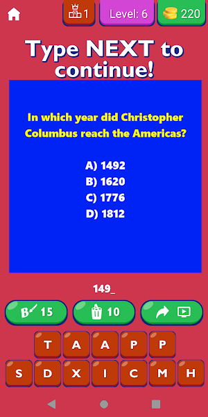 American History Quiz Game Screenshot 1
