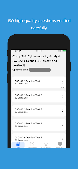 CompTIA CySA+ Exam 2022 Screenshot 0