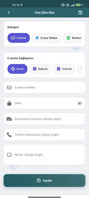 Şifre Defteri Screenshot 2