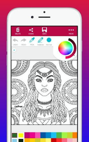 African Girl Coloring book Screenshot 2