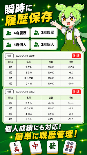 麻雀点数計算・得点表示｜ずんだもん実況 Screenshot 3