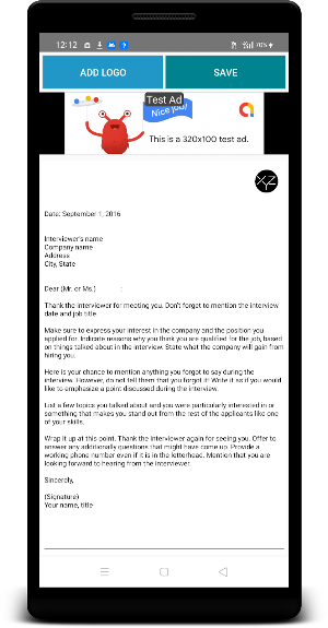 Quick PDF Letter Writer Screenshot 0