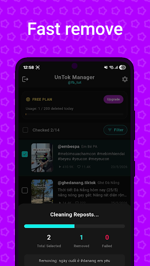 UnTok: Repost Remover Screenshot 2