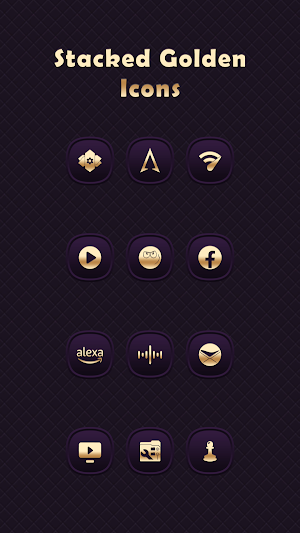 Stacked Golden - Purple Icons Screenshot 3