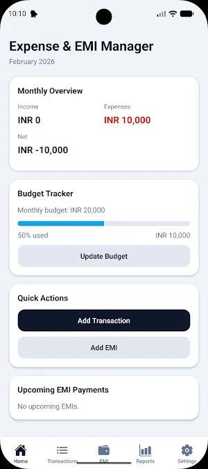 Expense & EMI Manager Screenshot 0