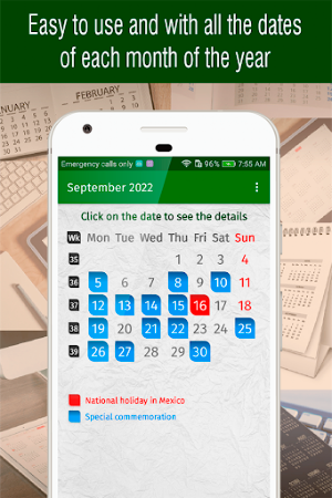 mexican calendar 2022 Screenshot 1