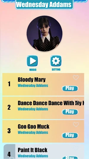 Wednesday Music Tiles Game Screenshot 0