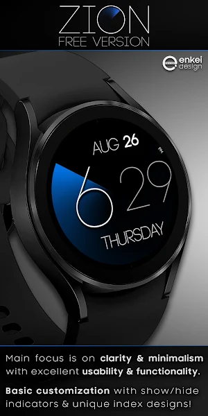 ZION Blue - digital watch face Screenshot 3
