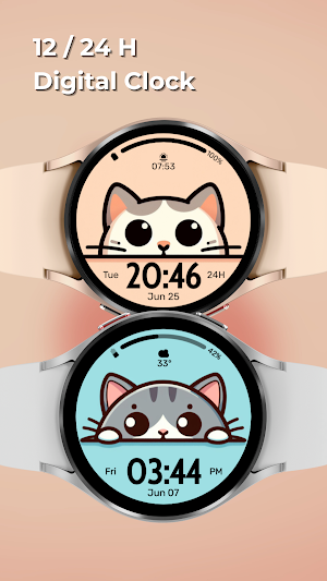 EXD052: Cute Animal Watch Face Screenshot 1