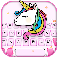 Pink Rainbow Unicorn Keyboard Background