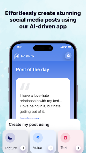 PostPro: AI Generator for Text Screenshot 0