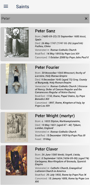 Christian Catholic Saints Screenshot 3
