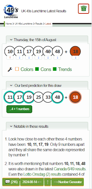 Teatime Results Predictions Screenshot 1