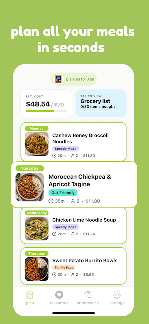 mise - meal planner Screenshot 0