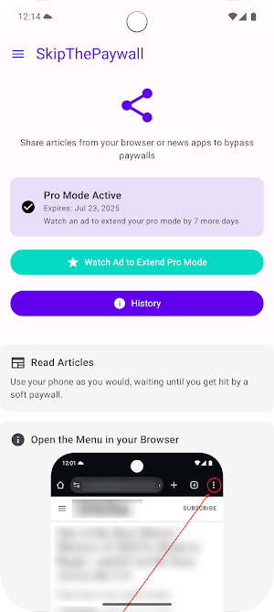 Skip The Paywall Screenshot 1