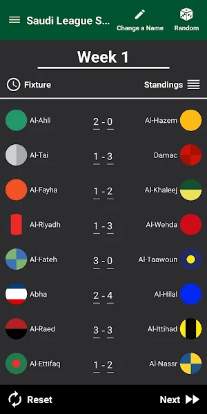 Saudi Football League Simulate Screenshot 0
