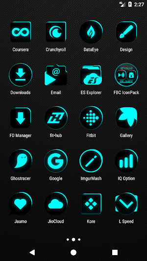Flat Black and Cyan Icon Pack Free Screenshot 2