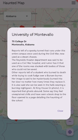 Haunted (Ghost) Map For US Screenshot 2