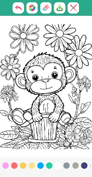 Cute Monkey Coloring Book Screenshot 1