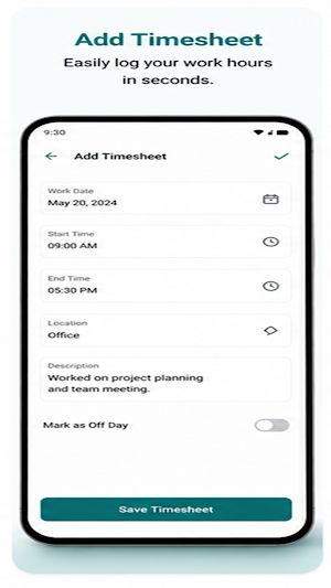 WorkTimesheet Screenshot 1