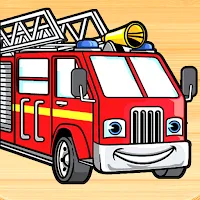 Puzzle for boys - cars & dinosaur. Free game!