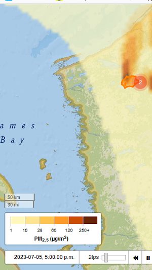 Fire Smoke Map Canada USA Screenshot 1