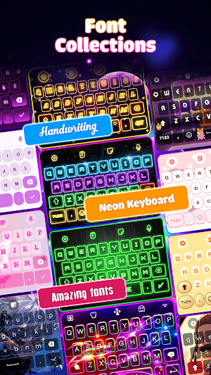 Neon Love Theme: Font Keyboard Screenshot 2