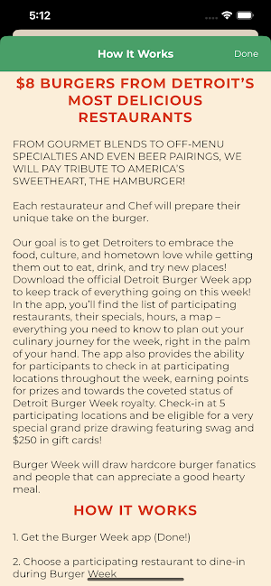 Detroit Burger Week Screenshot 1