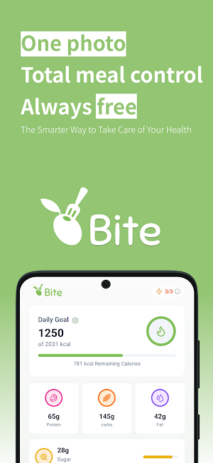 Bite: Calorie & Sugar Tracker Screenshot 0