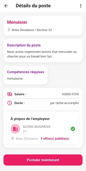 Fasojob, offres d'emplois Screenshot 0