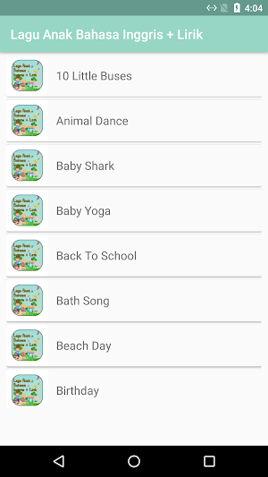 Lagu Anak Bahasa Inggris Lirik Screenshot 0
