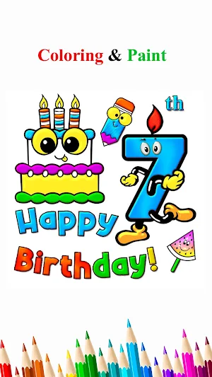 Happy Birthday Coloring Pages Screenshot 2