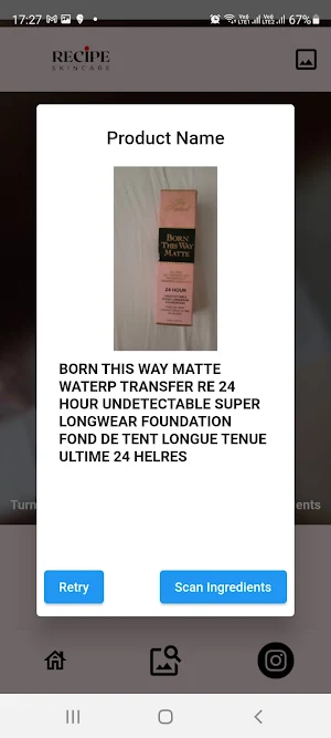 Scanner by Recipe skincare Screenshot 1