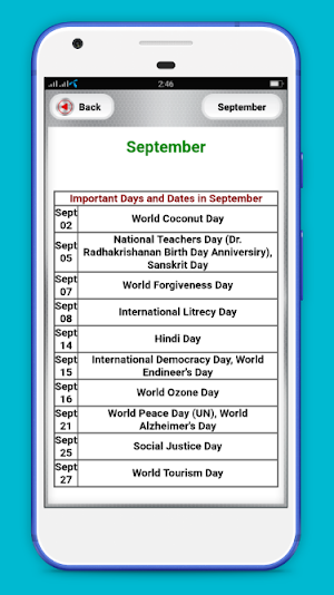 Important dates and days in indian history Screenshot 2