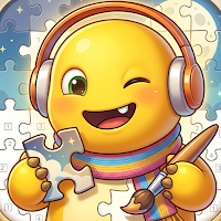 Yellow Dino Jigsaw & Color Fan