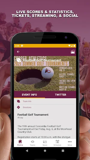 Concordia Cobber Athletics Screenshot 2