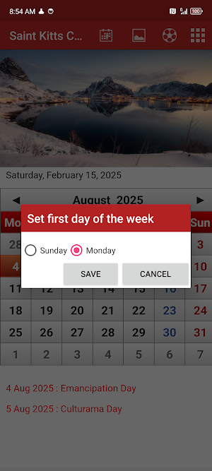 Saint Kitts Calendar 2025 Screenshot 3