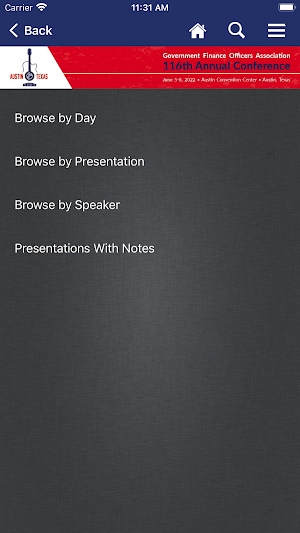 GFOA Annual Conference Screenshot 3