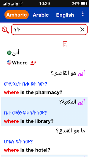 Amharic ⇄ Arabic Dictionary Offline (አማርኛ <> አረብኛ) screenshot 3