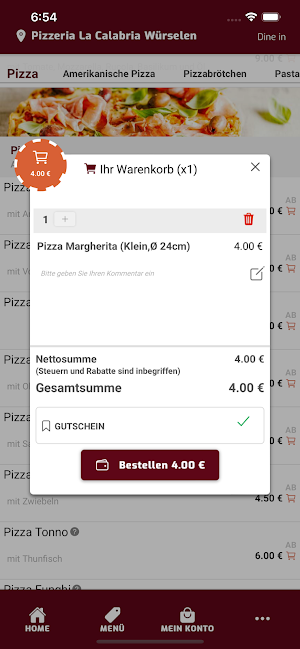Pizzeria La Calabria Würselen Screenshot 3