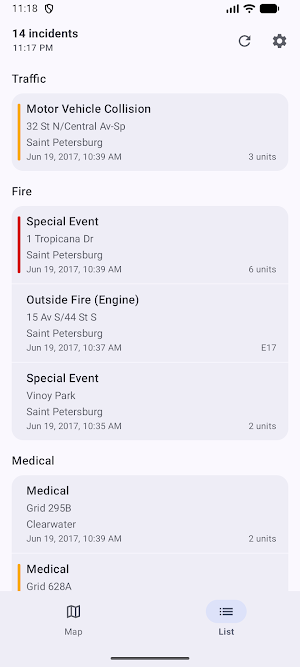 Pinellas County Incidents Screenshot 1