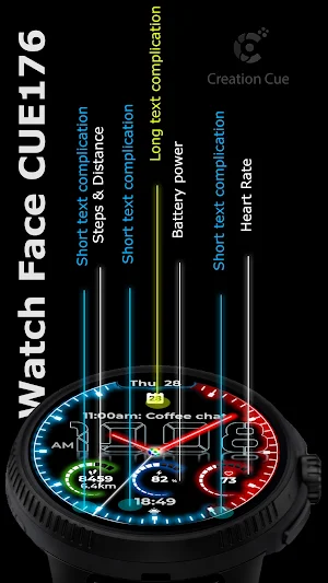 Hybrid Watch Face CUE176 Screenshot 3