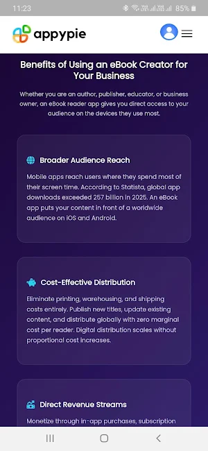 eBook App Builder Screenshot 0