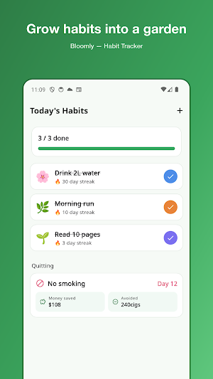 Bloomly: Habit Tracker Garden Screenshot 0