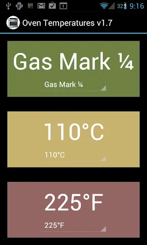Oven Temperature Convertor Screenshot 0