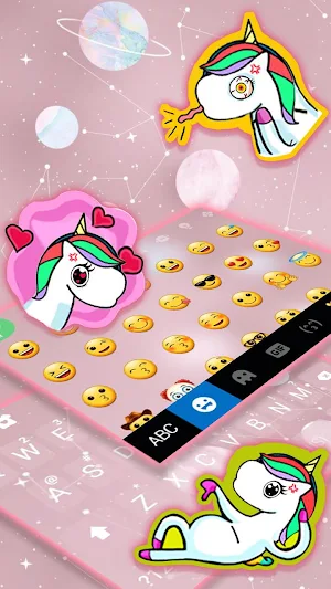 Pink Planets Keyboard Theme Screenshot 2