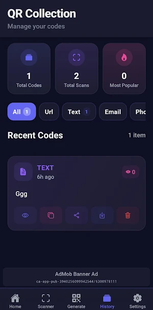 QR Code – Generate & Scan Screenshot 2